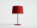 Lampada da scrivania 36×36×62 cm - metallo rosso e paralume tessile - luce da comodino dallo stile essenziale per camera da letto