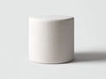 Pedale cilindrico 46×46×48 cm - tessuto bouclé bianco - seduta compatta con base integrale per Camera Da Letto