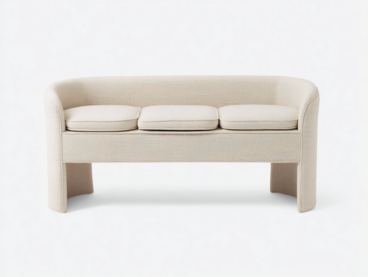 Pedale imbottito 160×60×78 cm - tessuto crema - seduta allungata con schienale avvolgente per Camera Da Letto