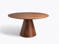 Tavolino Da Caffè 105×105×44 cm - legno noce caldo - piano rotondo sottile con piedistallo conico per soggiorno