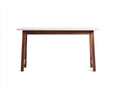 Console 130×38×80 cm - piano bianco e legno marrone scuro - profilo minimale per camera da letto