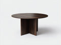 Tavolino Da Caffè rotondo 95×95×45 cm - legno marrone scuro - base incrociata per soggiorno