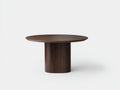Tavolino Da Caffè rotondo 90×90×45 cm - legno noce scuro - base cilindrica per soggiorno