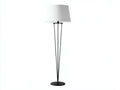 Lampada da scrivania alta 42×42×150 cm - metallo nero e tessuto bianco - struttura a tre aste per camera da letto