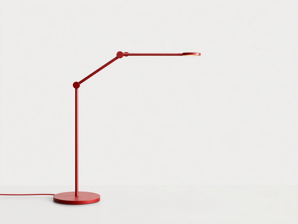 Lampada da scrivania 55×22×70 cm - metallo rosso - braccio articolato e testa LED piatta per camera da letto