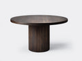 Tavolino Da Caffè 100×100×45 cm - legno marrone scuro - piano rotondo con base cilindrica centrale per soggiorno