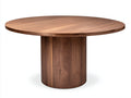 Tavolino Da Caffè rotondo 105×105×44 cm - legno noce - base cilindrica centrale per soggiorno