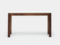 Console 110×35×80 cm - piano effetto pietra bianca e legno noce - quattro gambe dritte per camera da letto