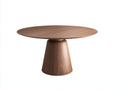 Tavolino Da Caffè rotondo 100×100×45 cm - legno noce - base conica per soggiorno