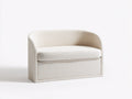 Pedale contenitore visivo 125×58×82 cm - tessuto beige chiaro - seduta continua con schienale semicircolare per Camera Da Letto