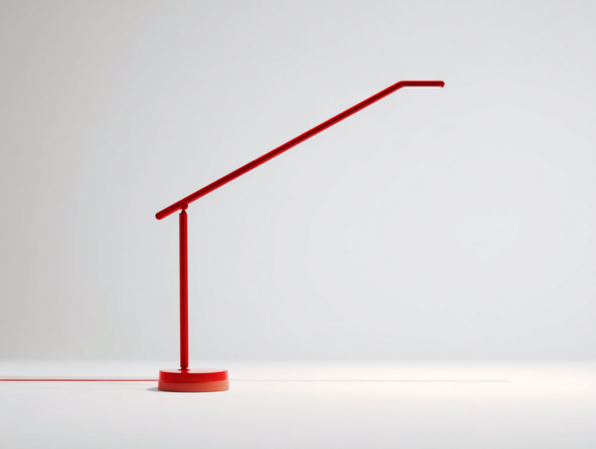 Lampada Da Scrivania 82×20×67 cm - metallo rosso - braccio lineare orientabile con luce LED per camera da letto