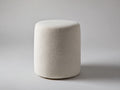 Pouf cilindrico 46×46×50 cm - tessuto panna - seduta compatta per camera da letto